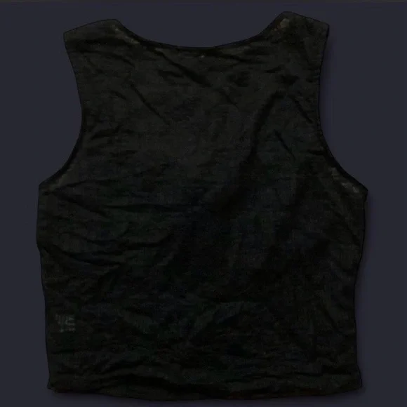 S | Heart and Hips floral black cropped tank top blouse with tie front - Picture 4 of 4